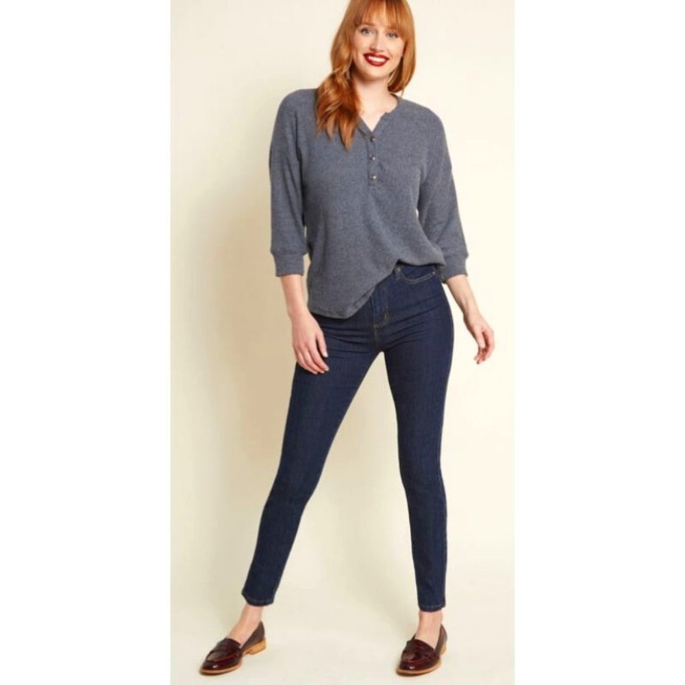 Modcloth Karaoke Seamstress Zipped Skinny Jeans
